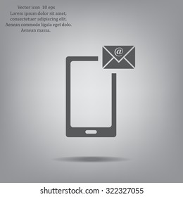 Send a letter icon, mobile phone and mail. Vector illustration
