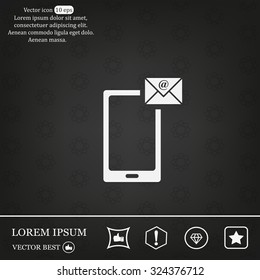 Send a letter icon, mobile phone and mail. Vector illustration