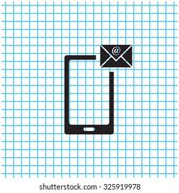 Send a letter icon, mobile phone and mail. Vector illustration