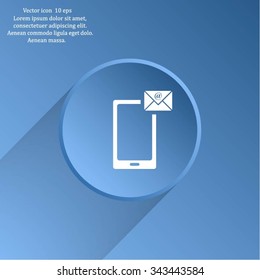 Send a letter icon, mobile phone and mail. Vector illustration