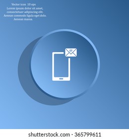 Send a letter icon, mobile phone and mail. Vector illustration