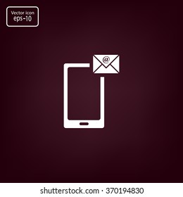 Send a letter icon, mobile phone and mail. Vector illustration