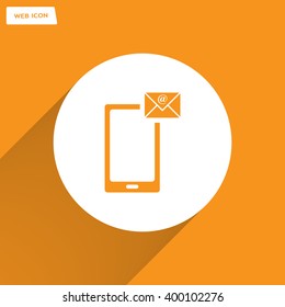 Send a letter icon, mobile phone and mail. Vector illustration