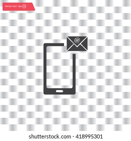 Send a letter icon, mobile phone and mail. Vector illustration