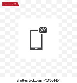 Send a letter icon, mobile phone and mail. Vector illustration