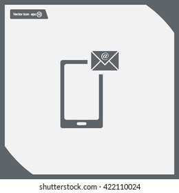 Send a letter icon, mobile phone and mail. Vector illustration