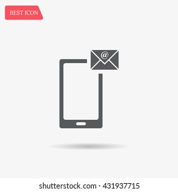 Send a letter icon, mobile phone and mail. Vector illustration