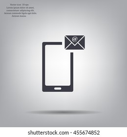 Send a letter icon, mobile phone and mail. Vector illustration