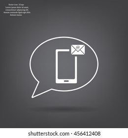 Send a letter icon, mobile phone and mail. Vector illustration