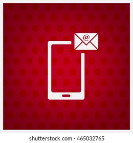 Send a letter icon, mobile phone and mail. Vector illustration