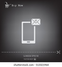 Send a letter icon, mobile phone and mail. Vector illustration
