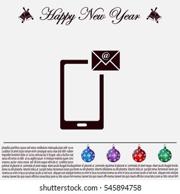 Send a letter icon, mobile phone and mail. Vector illustration