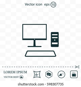 Send a letter icon, mobile phone and mail. Vector illustration