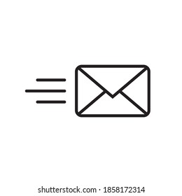 Send letter line art icon for apps and websites