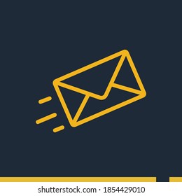 send a letter line icon, outline vector illustration.