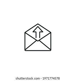 Send letter, mailing, postal  simple thin line icon vector illustration