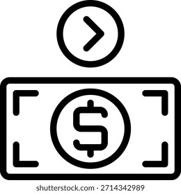 Vector de ilustración de icono de línea de envío