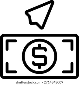 Vector de ilustración de icono de línea de envío