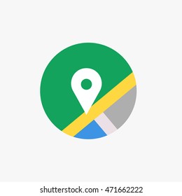 Send location icon on Whatsapp mobile application, Map vector EPS, User interface sign and symbol, web version