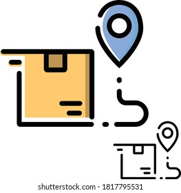 Icono Enviar a ubicación, puede usar este icono para la entrega, disfrute este icono