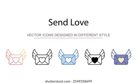 Send Love icon design with white background stock illustration