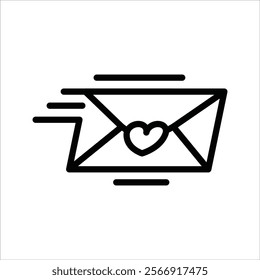 Send Love Letter Simple line icon