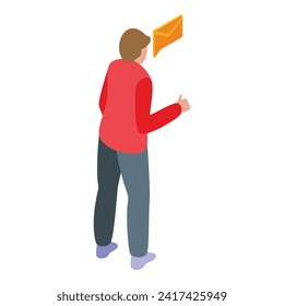 Send mail argument icon isometric vector. Work anger. Family conversation