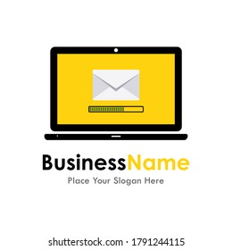 send mail in computer logo vector template. Suitable for business, web, technology and art