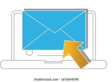 Send mail concept on white background. Creative idea design. Flat vector illustration for template, brochure or presentation.