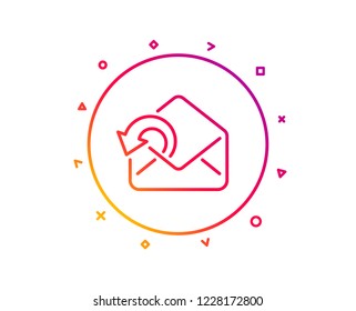 Send Mail download line icon. Sent Messages correspondence sign. E-mail symbol. Gradient pattern line button. Send Mail icon design. Geometric shapes. Vector