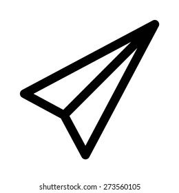 Send mail / email message paper airplane line art vector icon for apps and websites
