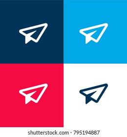 Send Mail four color material and minimal icon logo set in red and blue