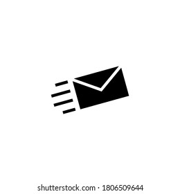 Mail-Symbol auf schwarz-weißem Hintergrund, gefüllt
