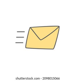 Send Mail Icon in color icon, isolated on white background 