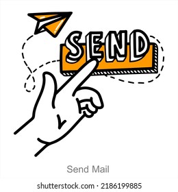 Send mail and mail icon concept