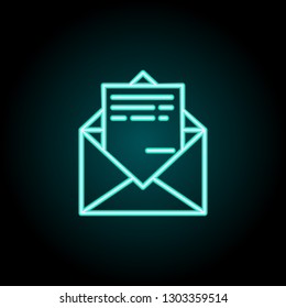 Send mail icon. Elements of Logistics in neon style icons. Simple icon for websites, web design, mobile app, info graphics