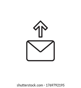 Senden Sie E-Mail-Symbol Umriss Design Vektorgrafik schwarzen Stil. einzeln auf weißem Hintergrund