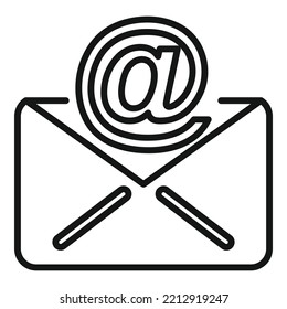 Send mail icon outline vector. Contact call. Email info