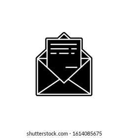 Send mail icon. Simple glyph, flat vector of global logistics icons for ui and ux, website or mobile application