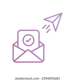 icono de envío de correo con ilustración de material vectorial de fondo blanco