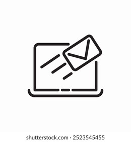 Enviar correo Vector de signo de icono de portátil