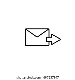 send mail, letter with arrow icon on white background