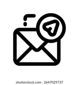 send mail line icon. Clean and minimalist vector icon for websites, mobile apps, presentations, and logos. Fully scalable and customizable for any project.