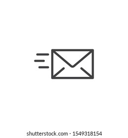 Send mail message line icon. linear style sign for mobile concept and web design. Express post delivery outline vector icon. Symbol, logo illustration. Vector graphics