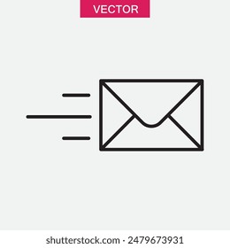 Send mail message line icon. Express post delivery linear illustration for web and app on white background..eps