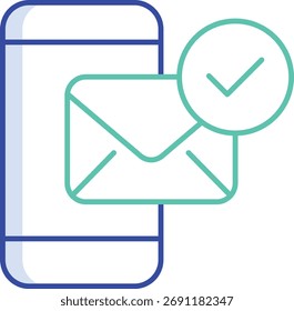 send mail outline color icon design
