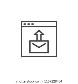 Send mail outline icon. linear style sign for mobile concept and web design. Website with send email simple line vector icon. Symbol, logo illustration. Pixel perfect vector graphics