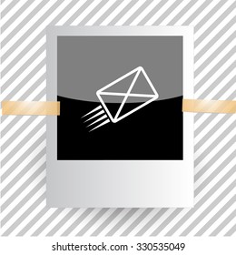 send mail. Photoframe. Vector icon.