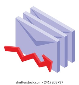 Icono de soporte de correo electrónico vector isométrico. Empresa de negocios. Socio de datos