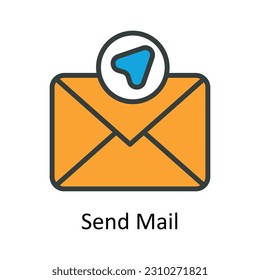 Send Mail Vector Fill outline Icon Design illustration. User interface Symbol on White background EPS 10 File